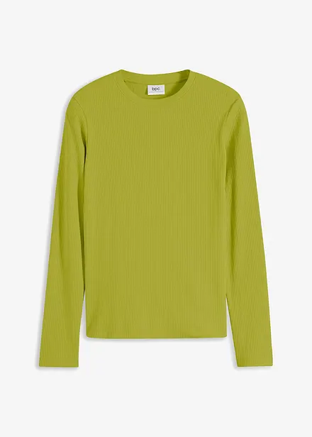 Maglia a maniche lunghe a coste in puro cotone