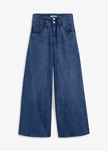 Jeans wide leg, vita alta