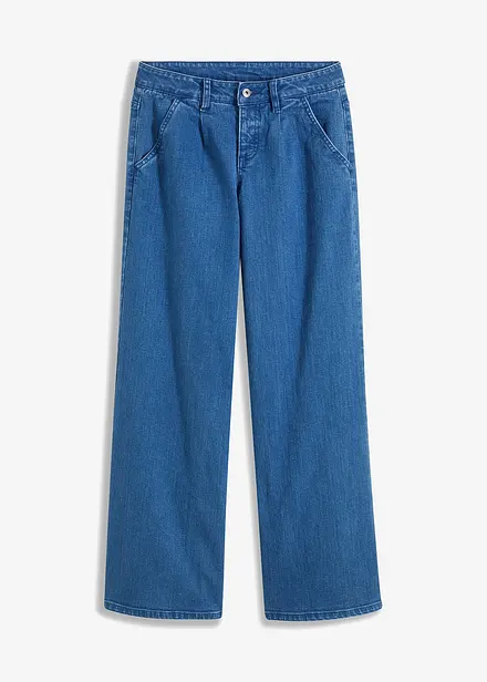 Jeans wide leg, a vita media