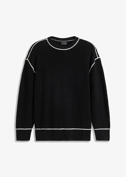 Maglione con cotone riciclato, loose fit