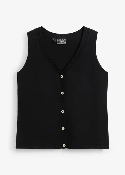 Gilet in maglia fine con bottoni