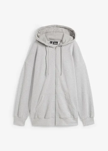Felpa oversize con zip e cappuccio