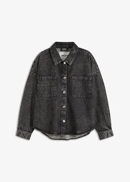 Giacca-camicia oversize in jeans di cotone biologico