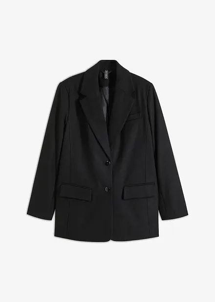 Blazer in simil lana con spalline imbottite