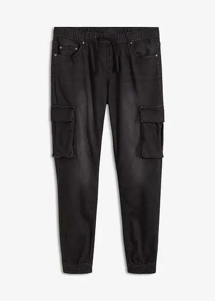 Jeans in felpa con elastico in vita slim fit, straight
