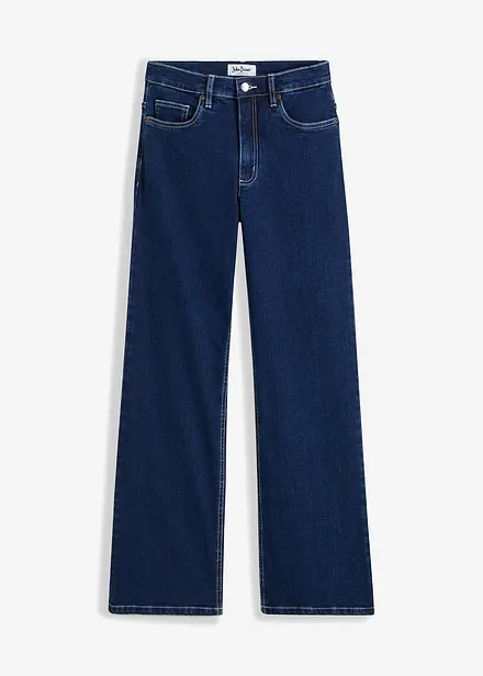 Jeans wide leg in cotone biologico, vita alta