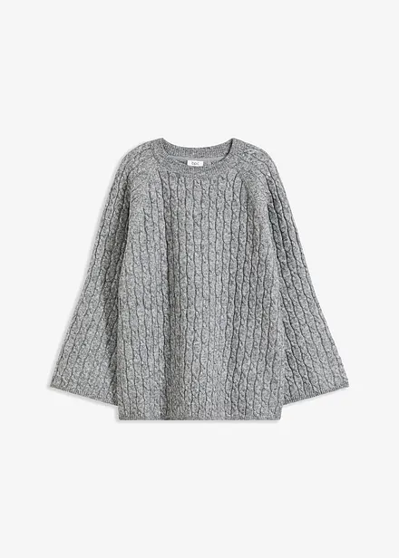 Maglione oversize con lavorazione a trecce