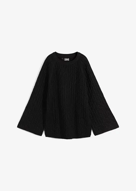 Maglione oversize con lavorazione a trecce