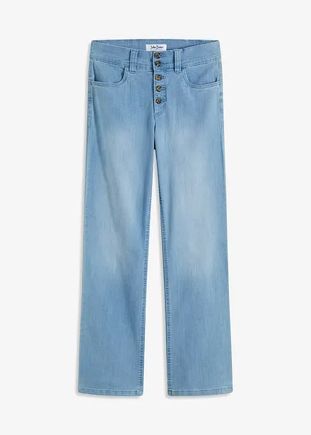 Jeans elasticizzati straight, vita alta