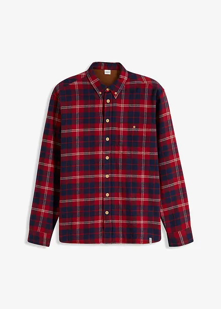 Camicia a maniche lunghe in flanella con fodera calda e cotone