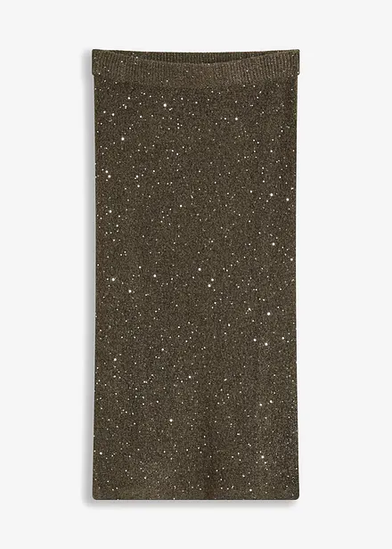 Gonna in maglia con paillettes