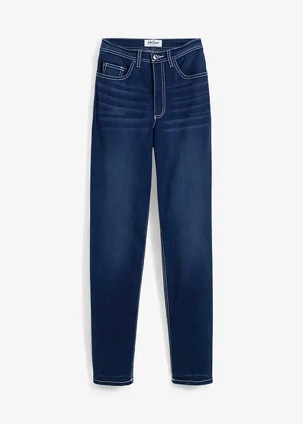 Jeans termici straight, a vita alta