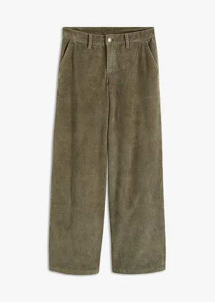 Pantaloni a palazzo in velluto elasticizzato a coste