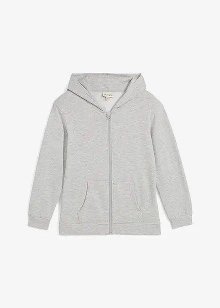 Felpa con zip e cappuccio in morbido misto cotone biologico