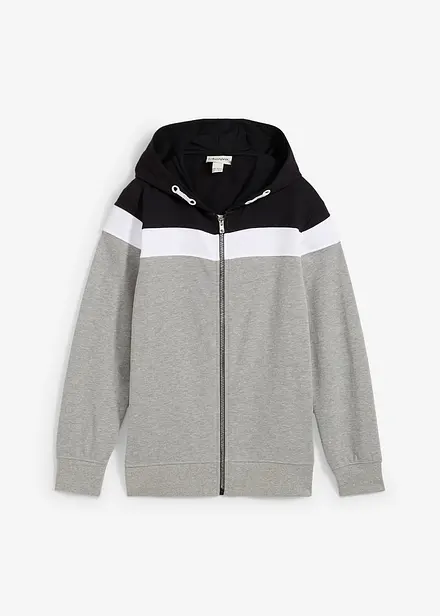 Felpa con zip e cappuccio in misto cotone morbido