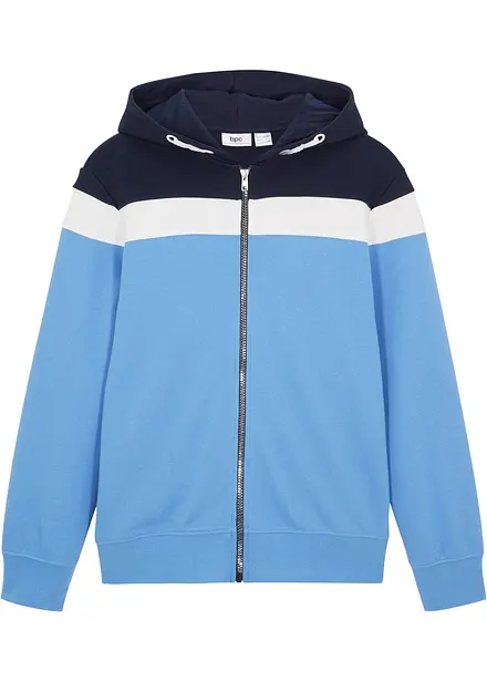 Felpa con zip e cappuccio in misto cotone morbido