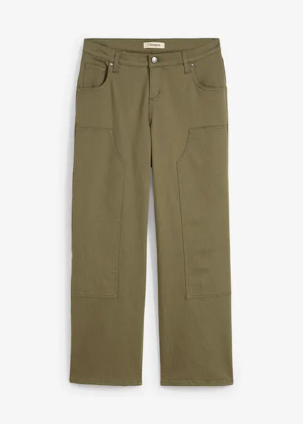Pantaloni in twill di misto cotone elasticizzato