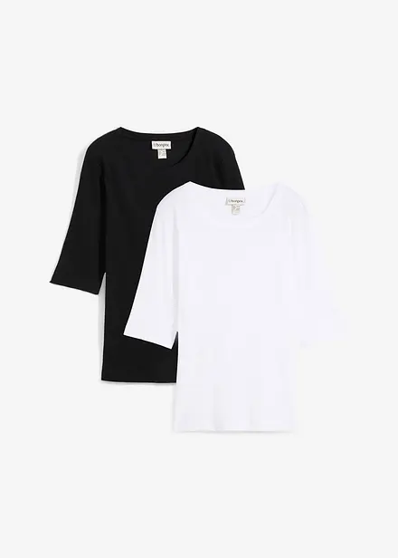 Maglia a costine con cotone biologico (pacco da 2)