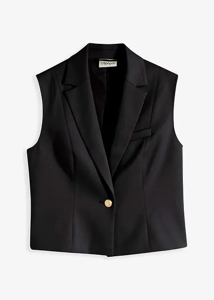 Gilet blazer con bottone decorativo