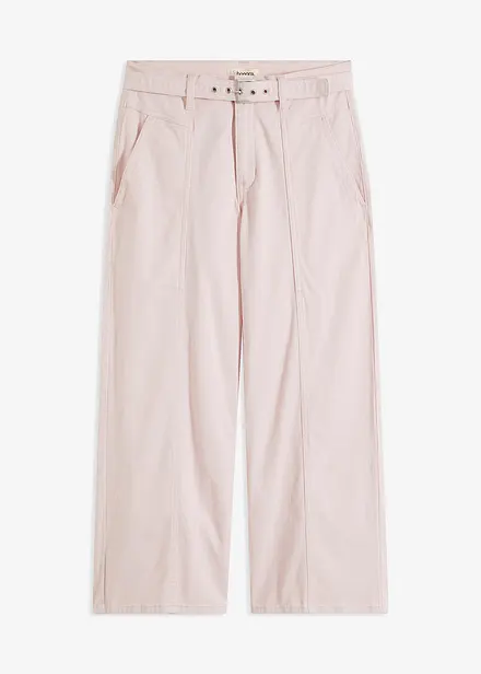 Pantaloni culotte elasticizzati in twill con cintura