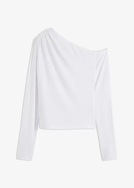 Maglia con spalla scoperta e arricciatura