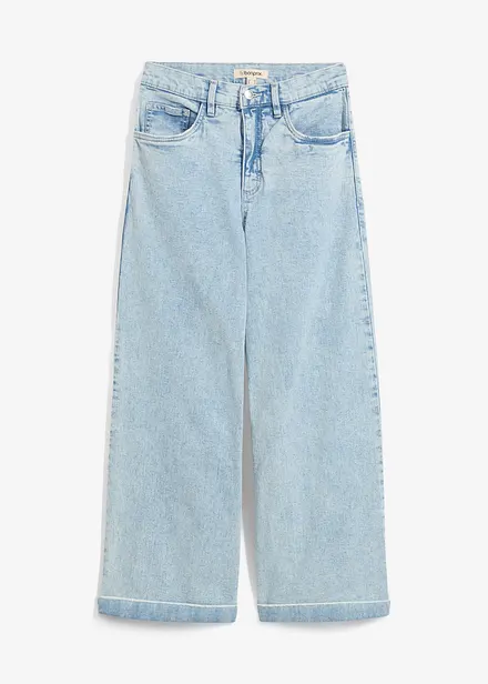 Jeans wide leg cropped, vita alta