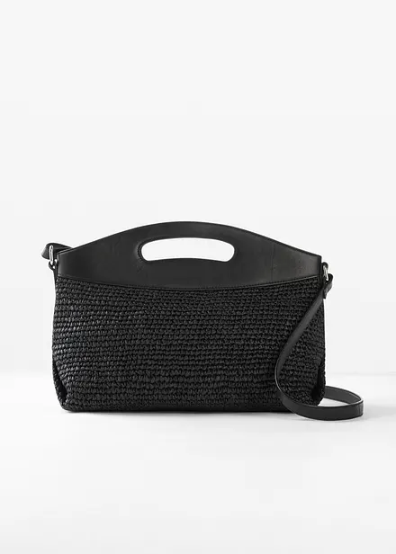 Borsa di paglia con manico in pelle