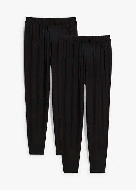 Pantaloni leggeri con cinta comoda a vita alta (pacco da 2)