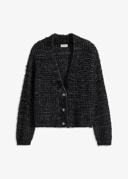 Cardigan oversize con filato a fettuccia