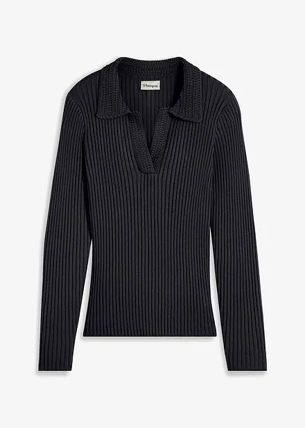 Maglia in filato fine con colletto raffinato