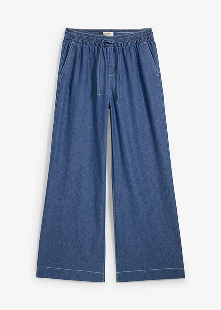 Jeans wide leg con cinta comoda, vita media