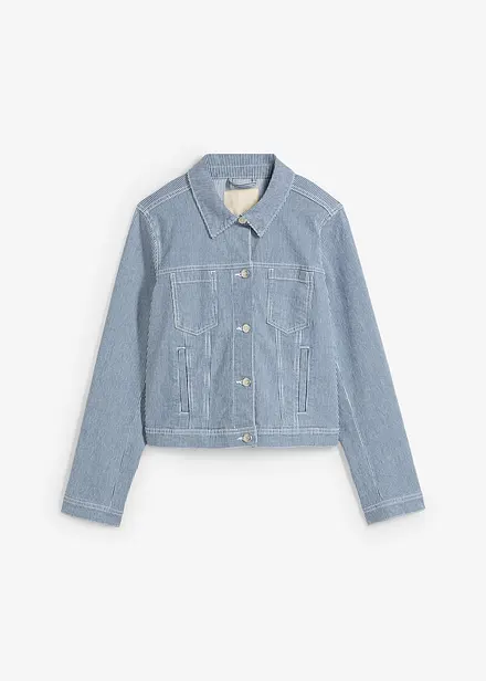 Giacca di jeans corta a righe