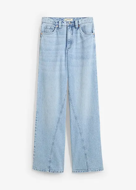 Jeans wide leg, vita alta