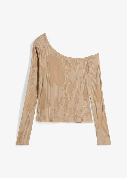 Maglia monospalla con effetto devoré