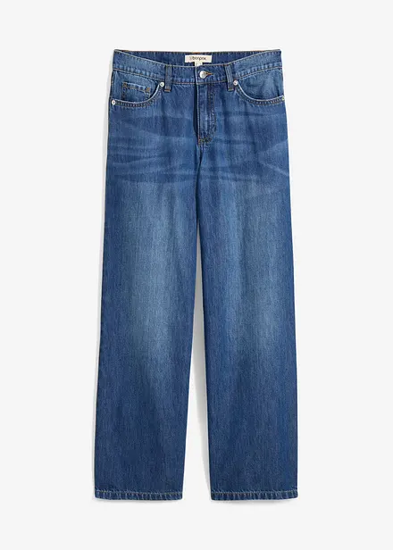 Baggy jeans cropped ultra morbidi, vita media