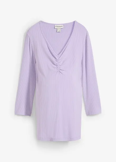 Maglia prémaman a coste con morbida scollatura a V