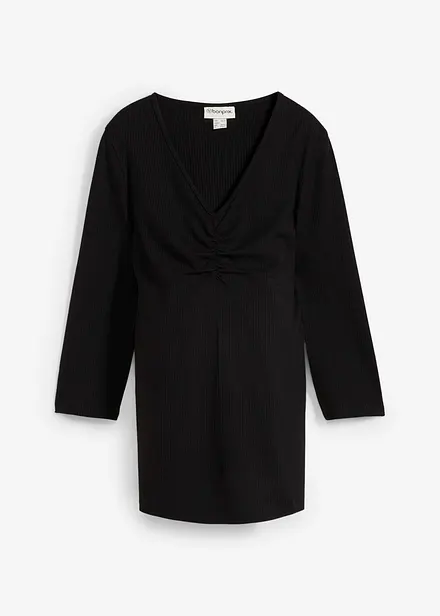 Maglia prémaman a coste con morbida scollatura a V