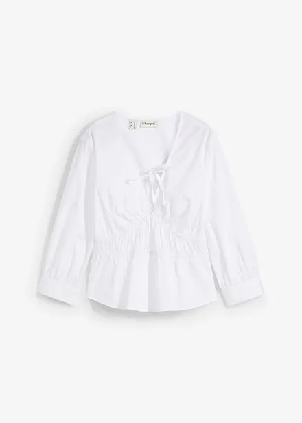 Blusa arricciata con cuciture elasticizzate