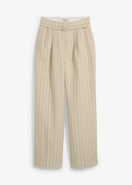 Pantaloni con cintura (set 2 pezzi) in puro lino
