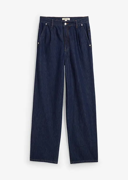 Jeans straight low stretch, vita alta