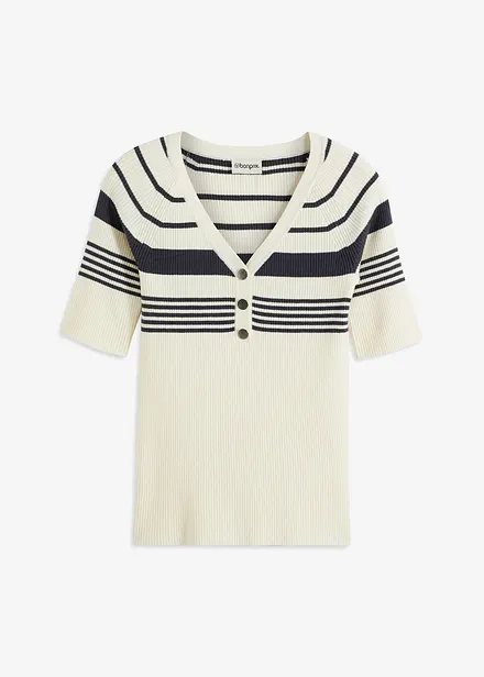 Maglione in filato fine con bottoni decorativi