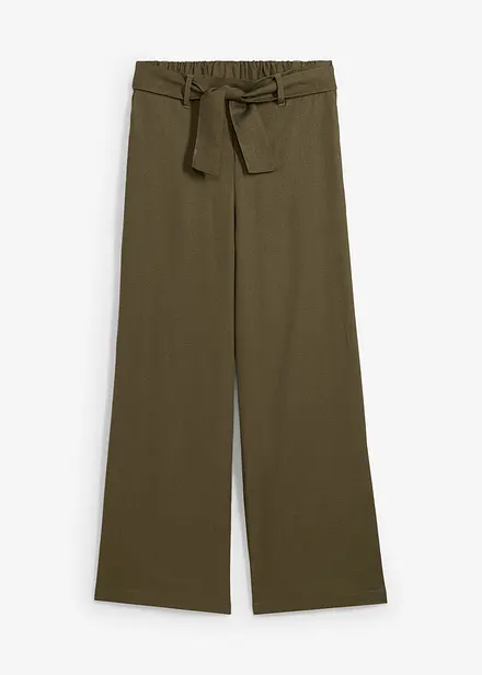 Pantaloni culotte in misto lino leggero