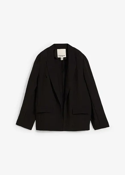 Blazer in misto viscosa crinkle strutturato