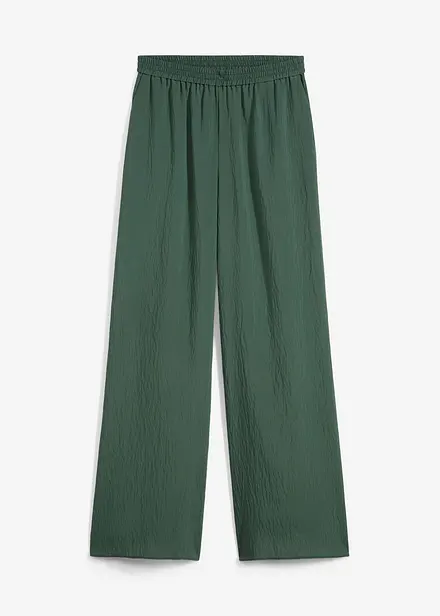 Pantaloni in misto viscosa crinkle strutturato