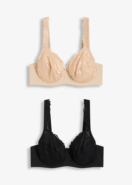 Reggiseno con ferretto e pizzo delicato (pacco da 2)