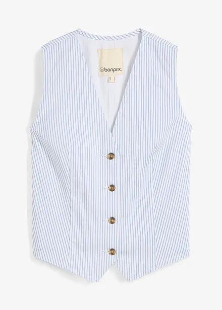 Gilet in jeans a righe