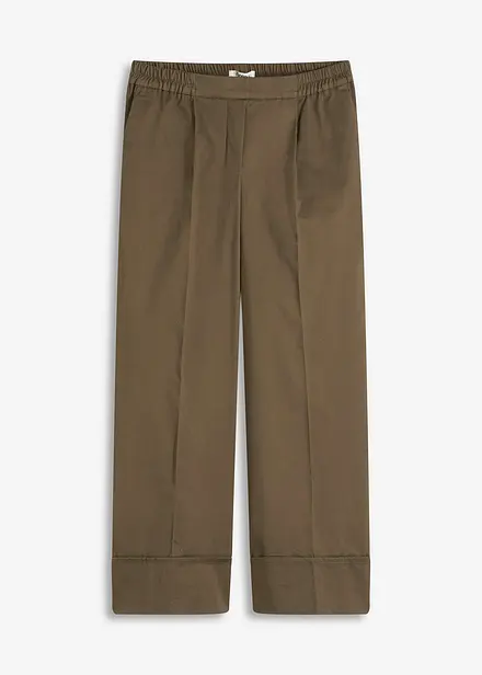 Pantaloni con pinces in cotone elasticizzato
