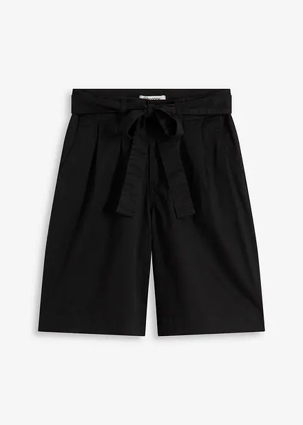 Shorts in twill con cintura da annodare