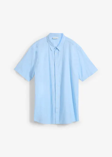 Camicia a maniche corte in fresco misto lino