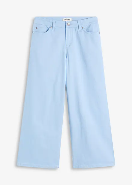 Pantaloni culotte in misto cotone elasticizzato